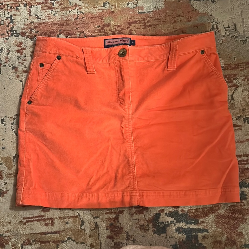 Vineyard Vines Coral Corduroy Skirt